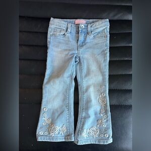 Squeeze Light Blue Kids Jeans with Floral Design